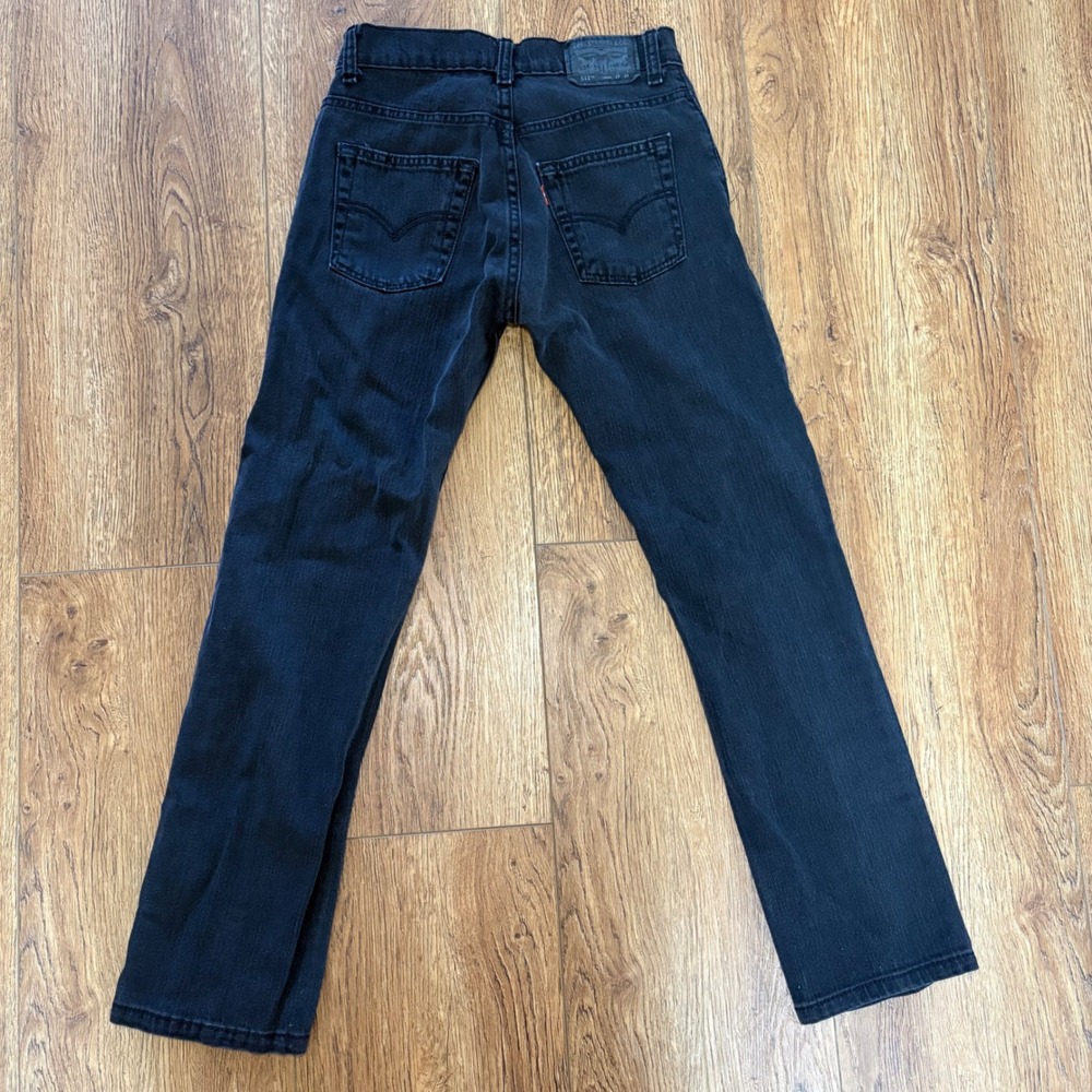 Y2K‎ Levis 511 Skinny Jeans Boys 14 Faded Black Denim 26x27 Stretch Pants Grunge